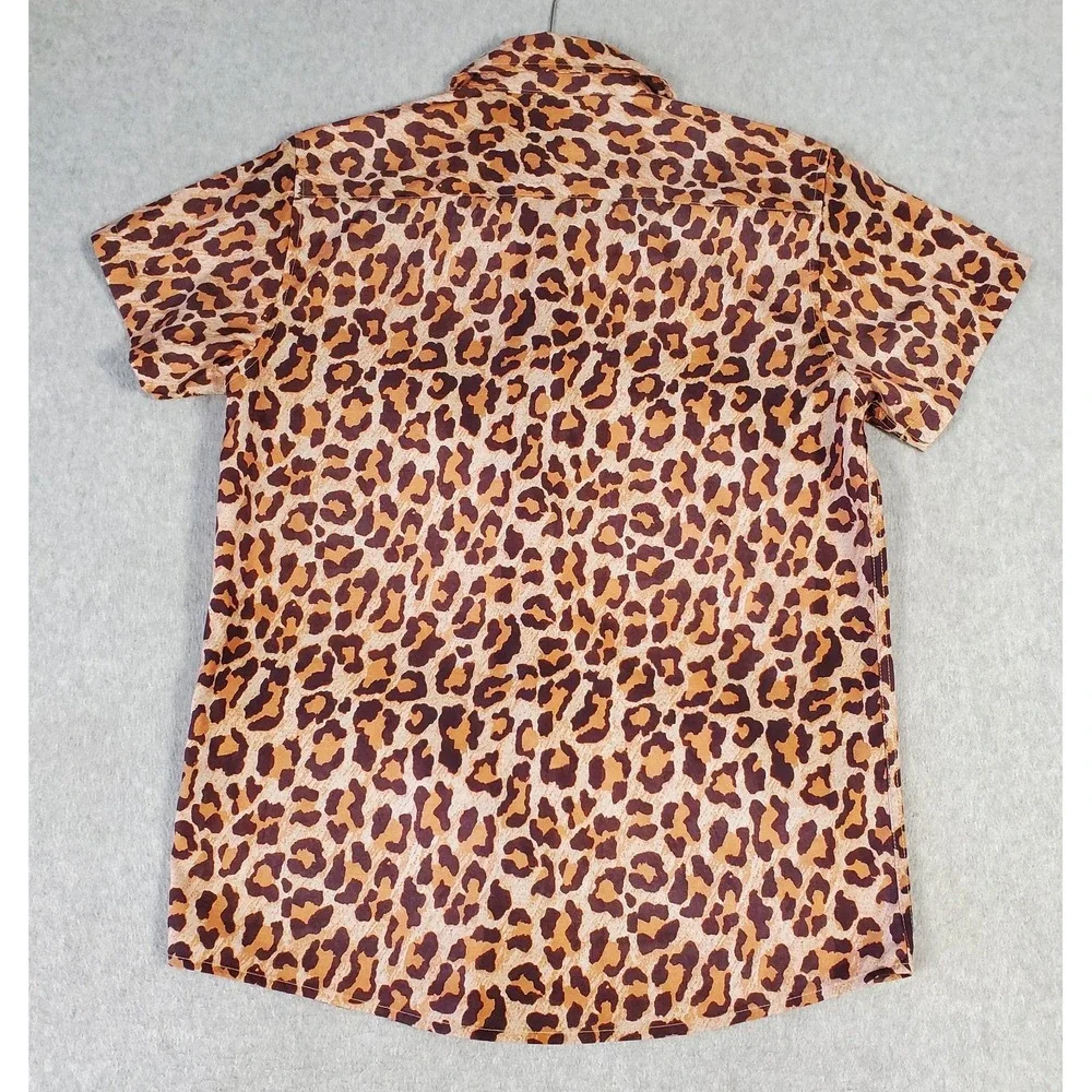 Dixxon Flannel Co Shirt The Party Animal Youth XL Leopard Print Short Sleeve DFC